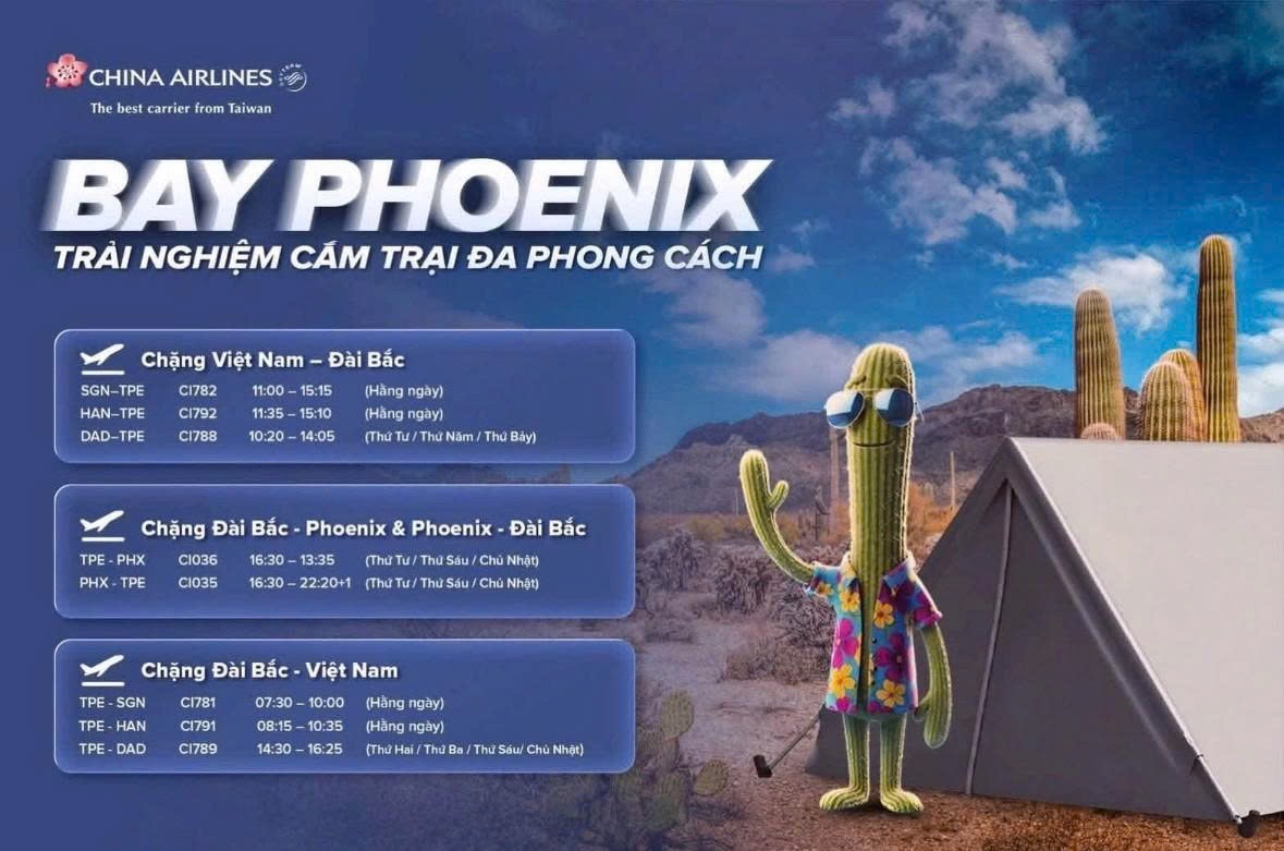 Vé máy bay đi Phoenix cùng China Airlines | Banmua